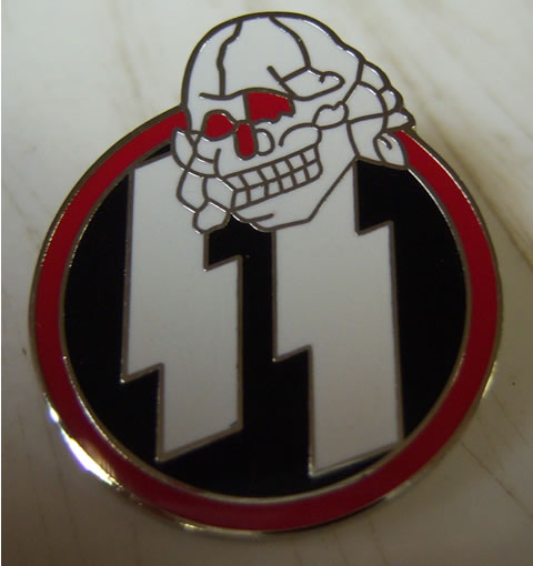 Nazi Red Eye Skull Pin